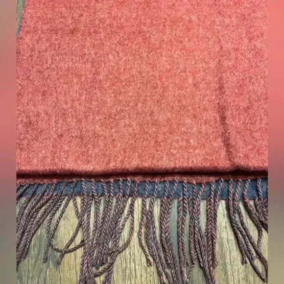Red Acrylic Scarf with Fringe, Warm Winter Fashion Accessory - Picture 2 of 5